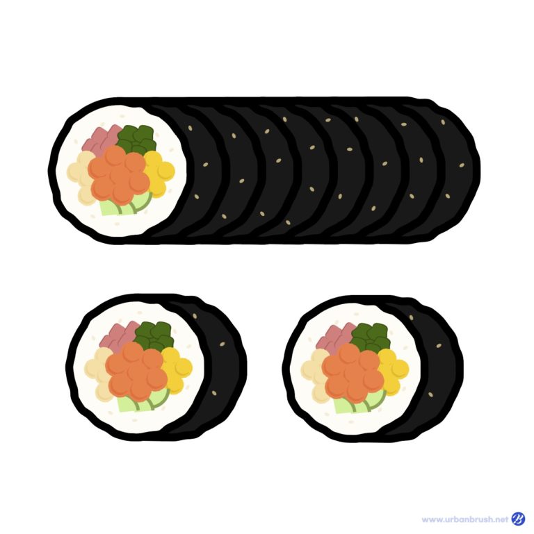 김밥 한줄 일러스트 벡터 다운로드