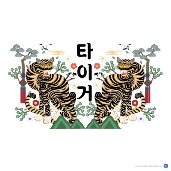 호작도 전통 배경 일러스트 다운로드 할 수 있는 ai 벡터 이미지입니다- 어반브러시