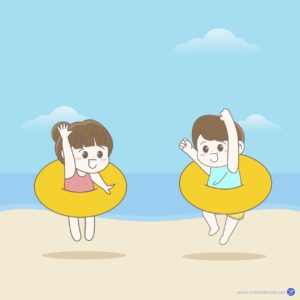 어린이 바다 튜브 물놀이 다운로드 할 수 있는 ai 벡터 이미지입니다- 어반브러시