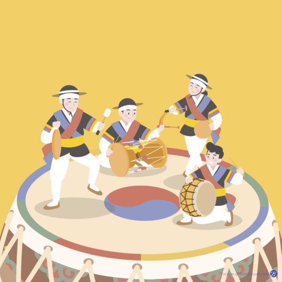 사물놀이 국악 북 일러스트 다운로드 할 수 있는 ai 벡터 이미지입니다- 어반브러시