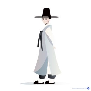 선비 한복 일러스트 벡터 다운로드 할 수 있는 ai 벡터 이미지입니다- 어반브러시