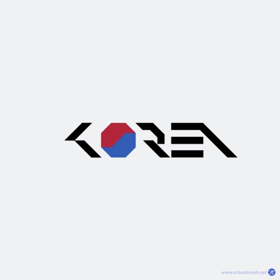 KOREA 대한민국 레터링 로고 다운로드 할 수 있는 ai 벡터 이미지입니다- 어반브러시