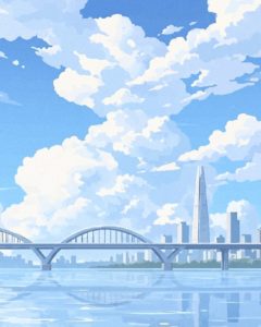 서울 구름 풍경 감성 다운로드 할 수 있는 ai 벡터 이미지입니다- 어반브러시