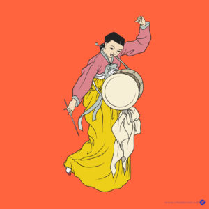 북춤 민화 폴 자쿨레 다운로드 할 수 있는 ai 벡터 이미지입니다- 어반브러시