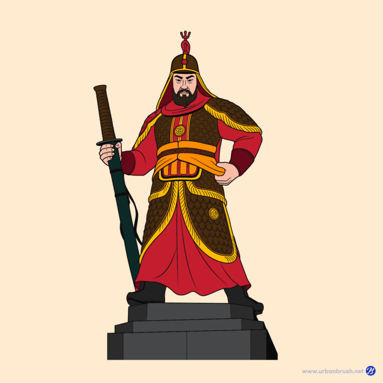 이순신 장군 광화문 동상 일러스트 벡터 다운로드