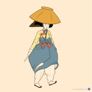전모를 쓴여인 신윤복 복원 다운로드 할 수 있는 ai 벡터 이미지입니다- 어반브러시