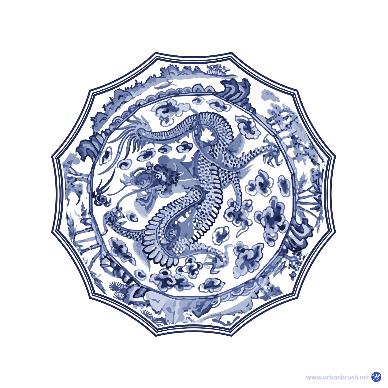 Joseon White Porcelain Dish Cultural Heritage Restoration Pattern Vector Download