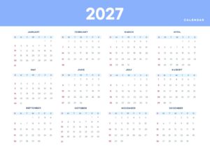 2027년 달력 가로버전 일러스트 다운로드 할 수 있는 ai 벡터 이미지입니다- 어반브러시