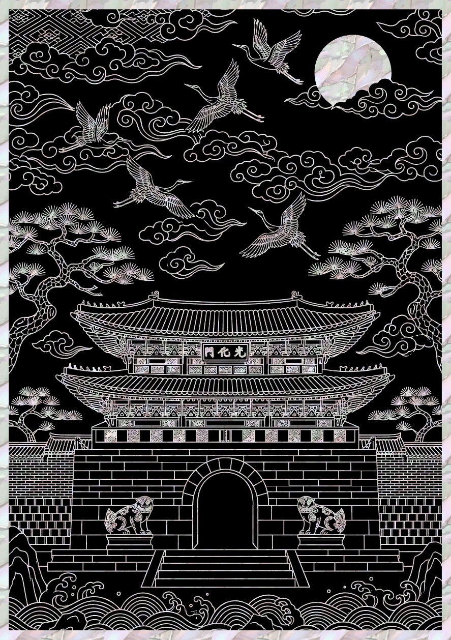 Gwanghwamun Najeonchilgi Poster Design Illustration Vector Download